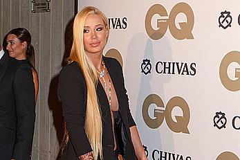 Iggy Azalea no bra under jacket at 10th annual GQ men of the year awards