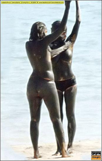 Isabella Ferrari and Valeria Golino caught topless on a beach