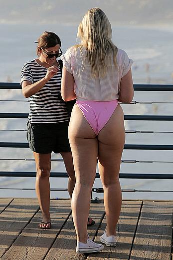 Iskra Lawrence sexy in bikini and swimsuit at a photoshoot in Santa Monica