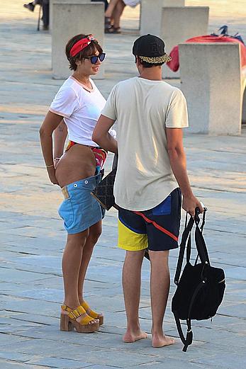 Jackie Cruz round ass and sideboob on a beach