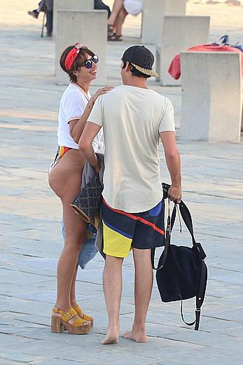 Jackie Cruz round ass and sideboob on a beach