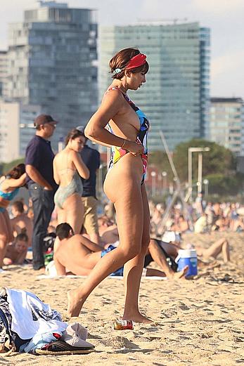 Jackie Cruz round ass and sideboob on a beach