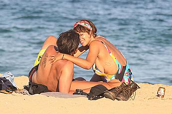 Jackie Cruz round ass and sideboob on a beach