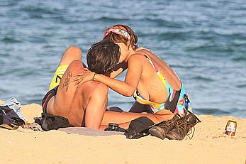 Jackie Cruz round ass and sideboob on a beach