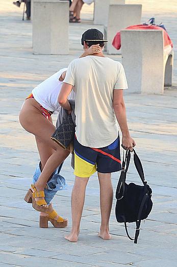 Jackie Cruz round ass and sideboob on a beach