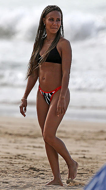 Jada Pinkett-Smith wearing a bikini in Hawaii