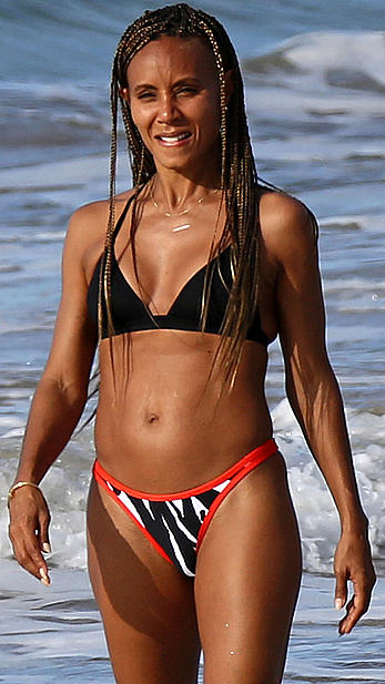 Jada Pinkett-Smith wearing a bikini in Hawaii