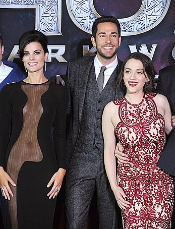 Jaimie Alexander no bra and pants under see through dress at Thor The Dark World premiere