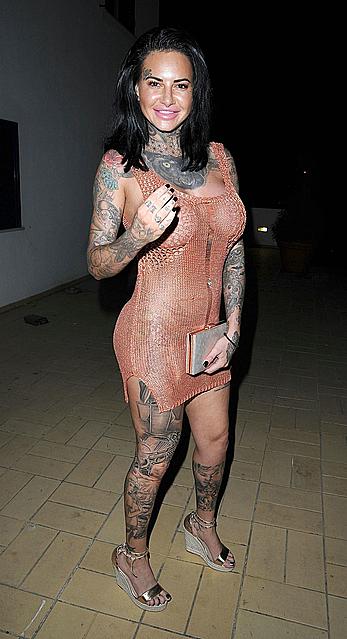 Jemma Lucy nude boobs unders see through dress on holiday in Portugal