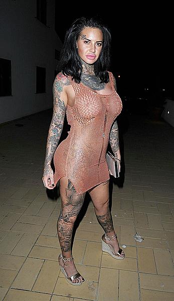 Jemma Lucy nude boobs unders see through dress on holiday in Portugal