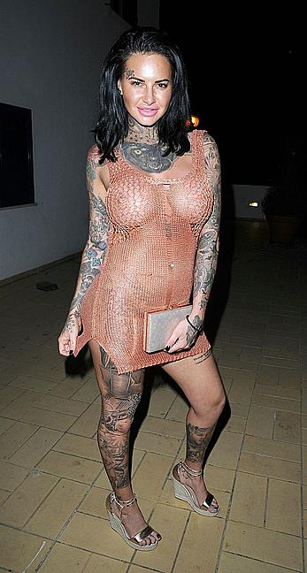 Jemma Lucy nude boobs unders see through dress on holiday in Portugal