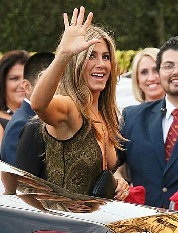 Jennifer Aniston sexy cleavage at the 21st Annual Screen Actors Guild Awards