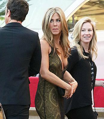 Jennifer Aniston sexy cleavage at the 21st Annual Screen Actors Guild Awards