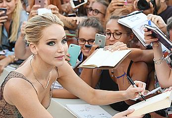 Jennifer Lawrence in see through dress at Mother premiere during the 74th Venice Film Festival