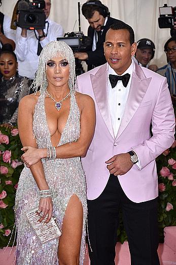 Jennifer Lopez legs and cleavage at 2019 Met Gala in NYC