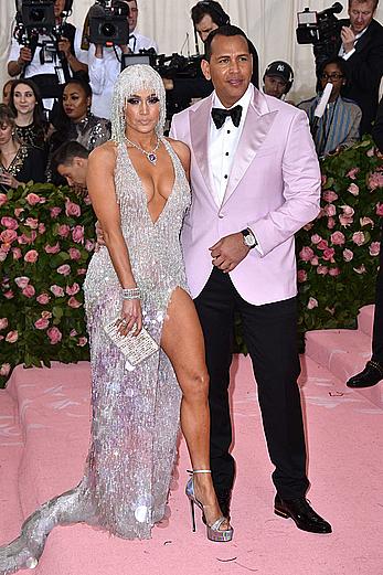 Jennifer Lopez legs and cleavage at 2019 Met Gala in NYC