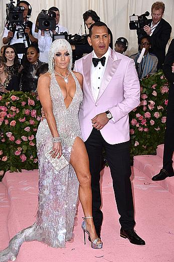 Jennifer Lopez legs and cleavage at 2019 Met Gala in NYC