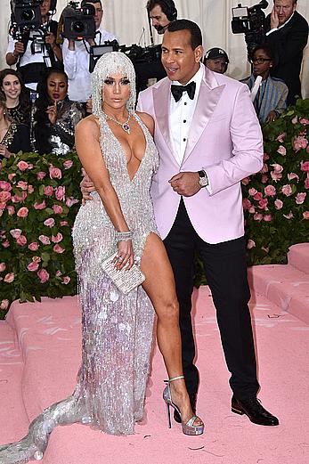 Jennifer Lopez legs and cleavage at 2019 Met Gala in NYC