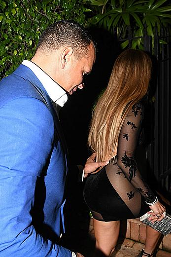 Jennifer Lopez in see through dress in Miami