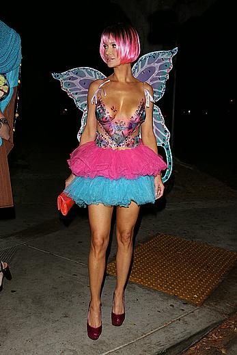 Joanna Krupa topless body painted at Casamigos Halloween Party