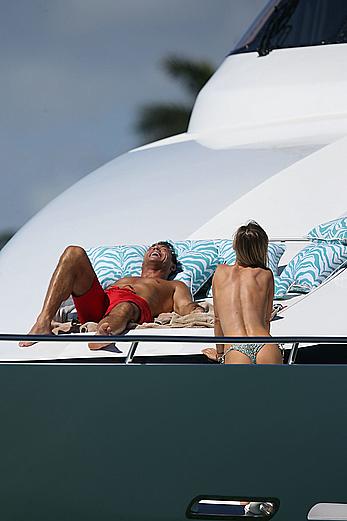 Joanna Krupa goes topless on a yacht in Miami