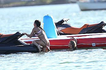 Joanna Krupa goes topless on a yacht in Miami