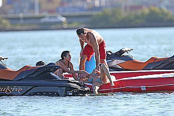 Joanna Krupa goes topless on a yacht in Miami