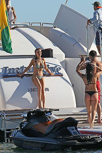 Joanna Krupa goes topless on a yacht in Miami