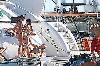 Joanna Krupa goes topless on a yacht in Miami