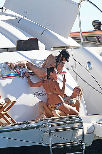 Joanna Krupa goes topless on a yacht in Miami