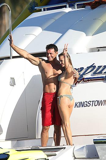 Joanna Krupa goes topless on a yacht in Miami