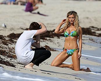 Joanna Krupa sexy in bikini on a beach