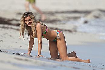 Joanna Krupa sexy in bikini on a beach