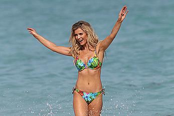 Joanna Krupa sexy in bikini on a beach