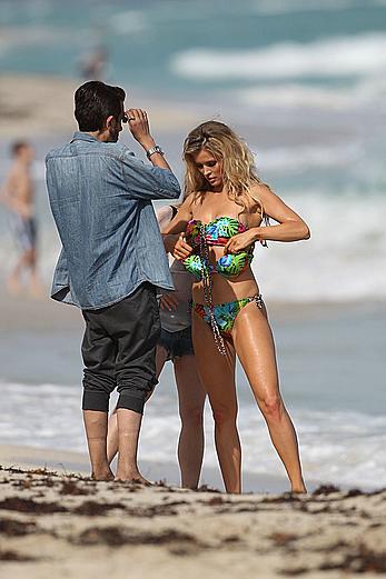 Joanna Krupa sexy in bikini on a beach