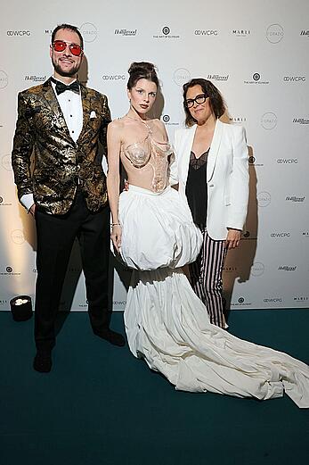 Julia Fox almost topless at the The Art of Elysium Paradis 25th anniversary in Cannes