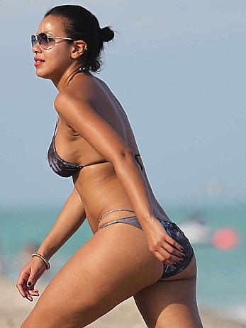 Julissa Bermudez wearing bikini at the beach in Miami