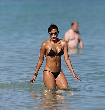 Julissa Bermudez sexy in black bikini in Miami