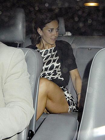 Kate Middleton upskirt in a car paparazzi shots