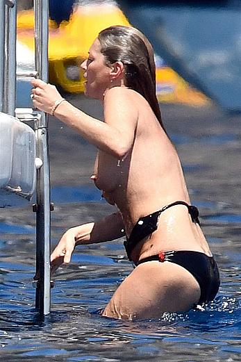 Kate Moss topless on a yacht in Italy