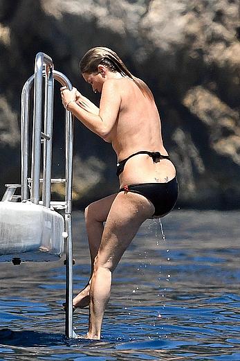 Kate Moss topless on a yacht in Italy