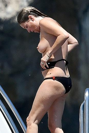 Kate Moss topless on a yacht in Italy