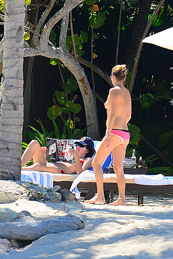 Supermodel Kate Moss caught topless on a beach in Jamaica