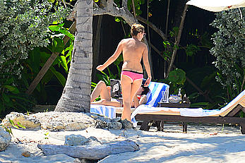 Supermodel Kate Moss caught topless on a beach in Jamaica