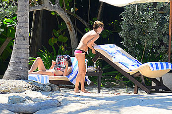 Supermodel Kate Moss caught topless on a beach in Jamaica