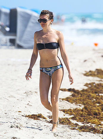 Katie Cassidy wearing a bikini in Miami