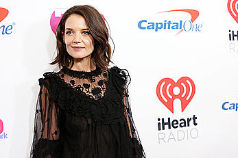 Katie Holmes braless in see through top at Z100s Jingle Ball 2018 in NYC