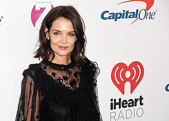 Katie Holmes braless in see through top at Z100s Jingle Ball 2018 in NYC