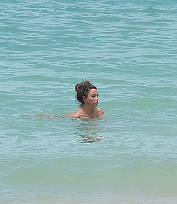 Busty Katie Price topless on a beach in Thailand