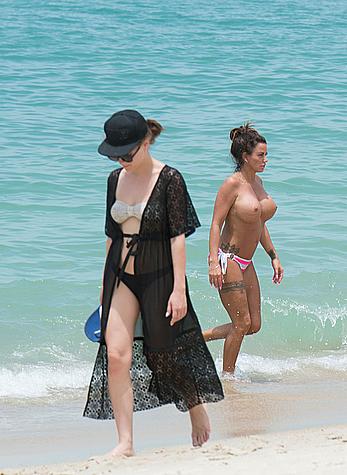 Busty Katie Price topless on a beach in Thailand